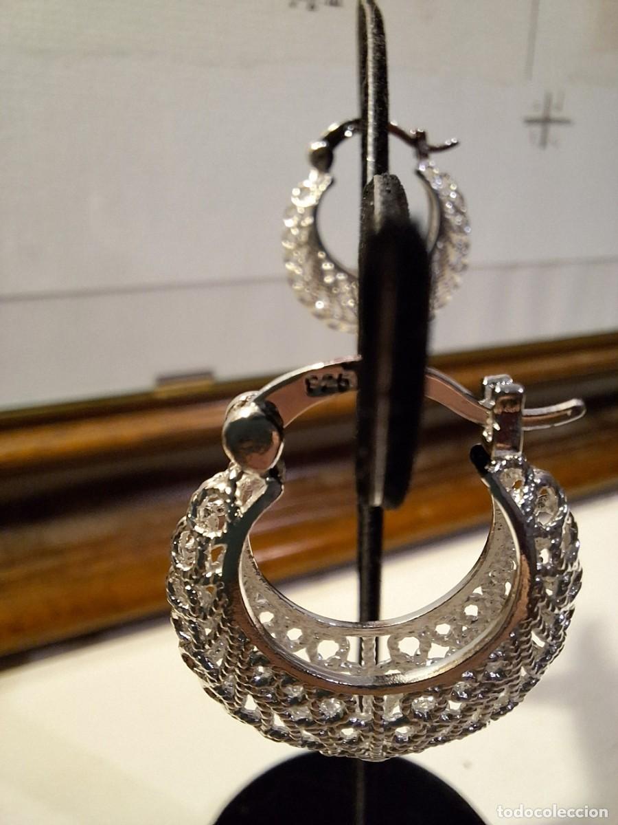 Joyeria: Pendientes de plata calados tipo aro - Foto 1