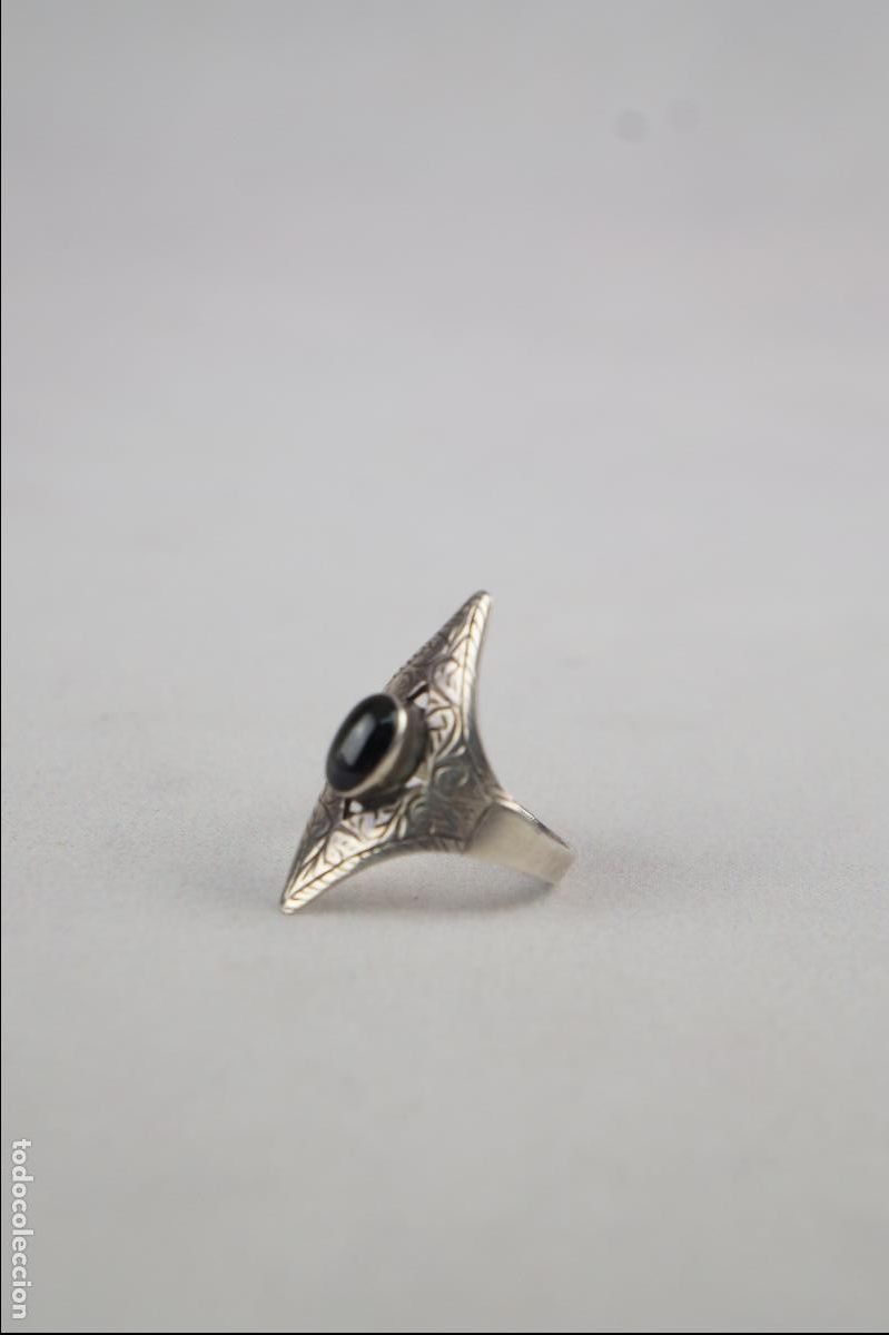 Joyeria: Anillo de plata con &oacute;nix en cabuj&oacute;n - Foto 2