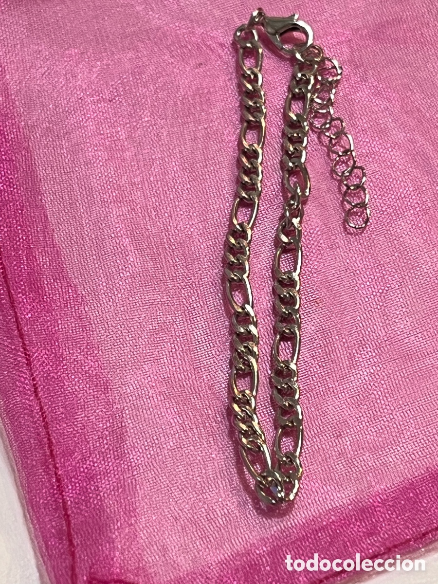 Joyeria: Pulsera cadena F&iacute;garo, broche mosquet&oacute;n plateada - Foto 2