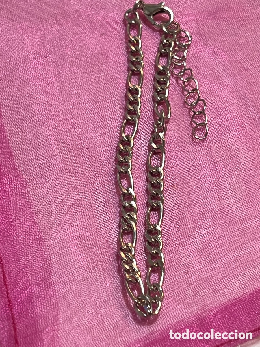 Joyeria: Pulsera cadena F&iacute;garo, broche mosquet&oacute;n plateada - Foto 1