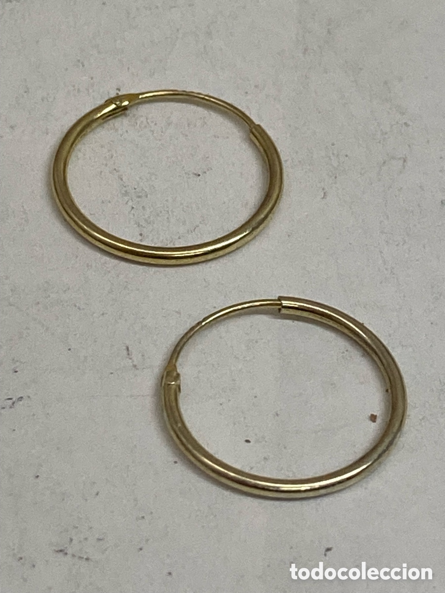 Joyeria: Pendientes de plata dorado P377 - Foto 1