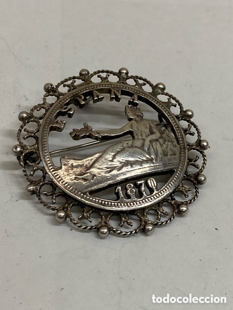 Joyeria: Broche de plata moneda calada B212 - Foto 1