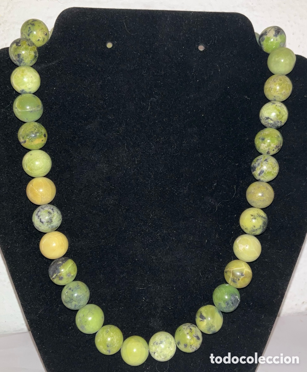 Joyeria: Collar de crisoprasa con cierre de 9 quilates. Vintage de moda - Foto 2