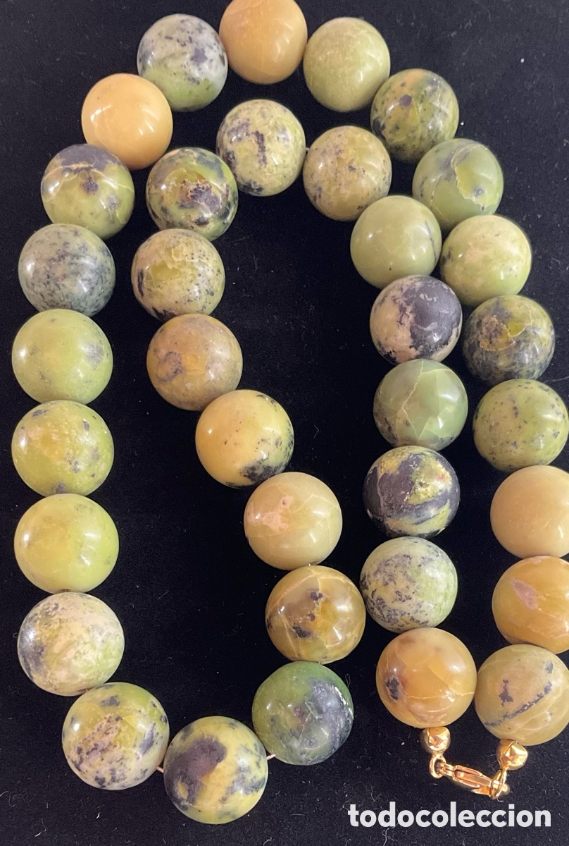 Joyeria: Collar de crisoprasa con cierre de 9 quilates. Vintage de moda - Foto 4