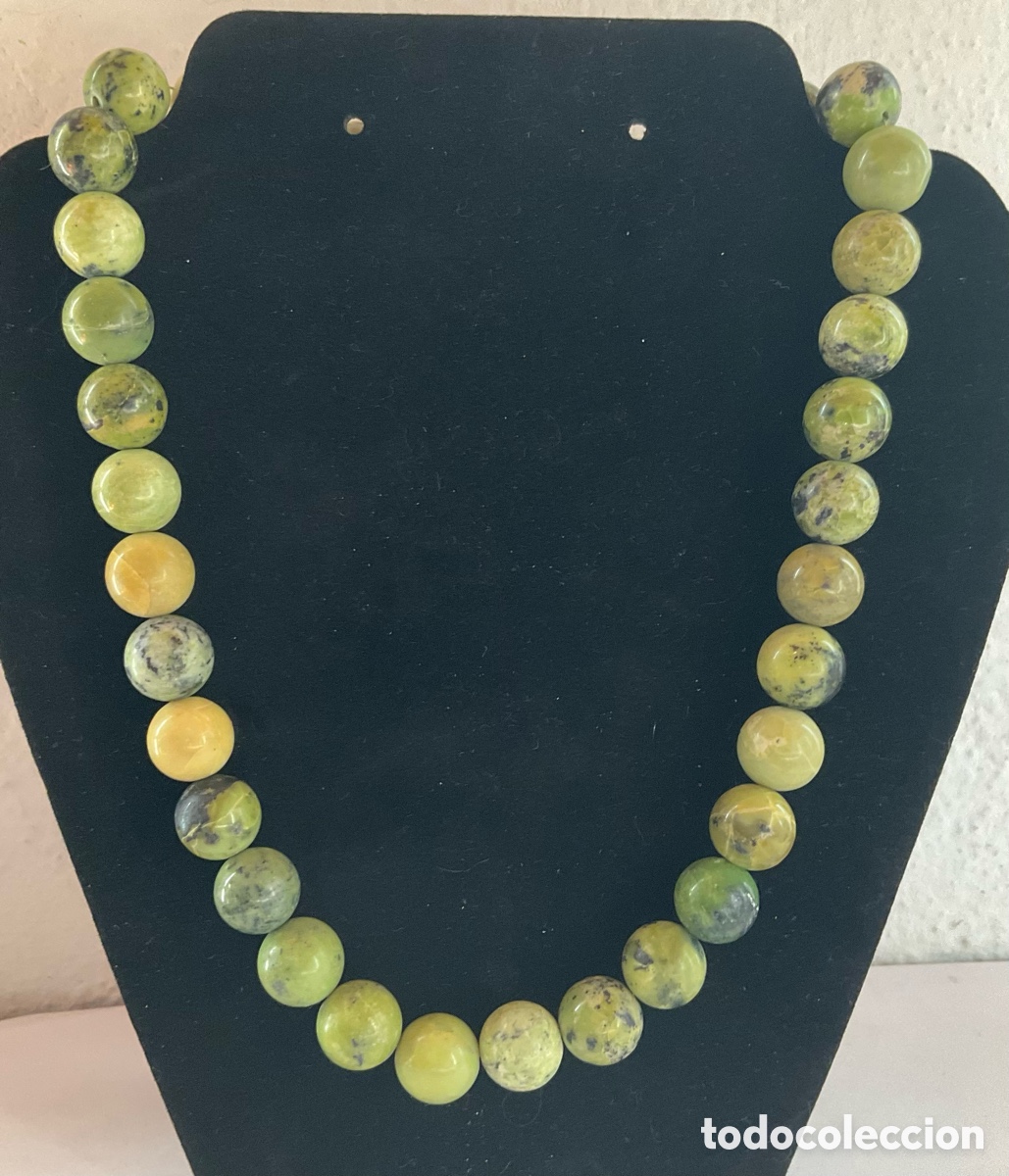 Joyeria: Collar de crisoprasa con cierre de 9 quilates. Vintage de moda - Foto 1