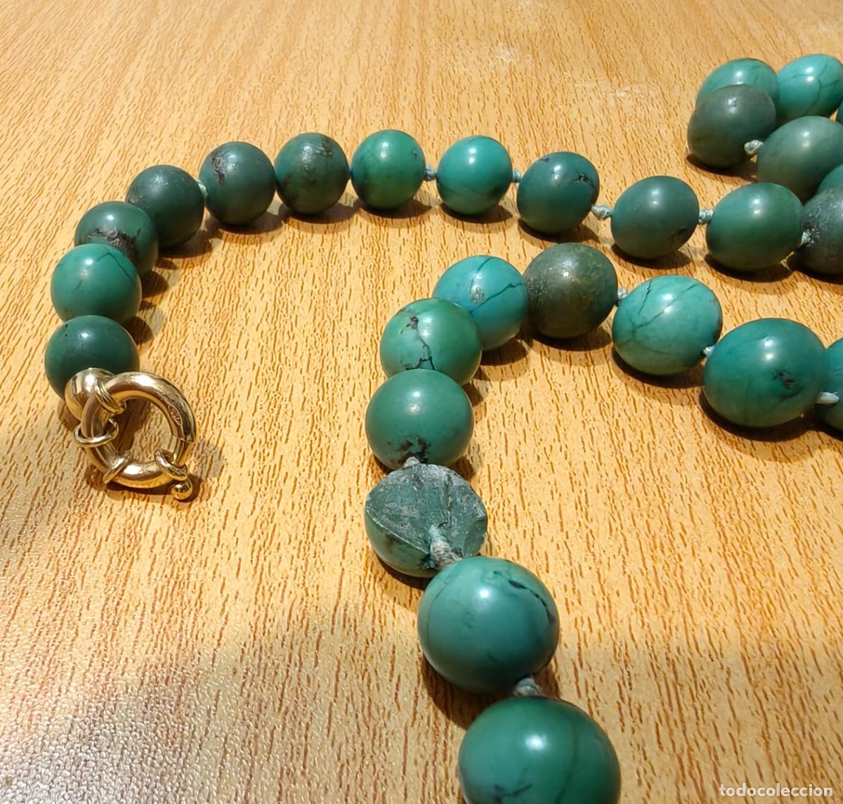 Joyeria: Collar antiguo de turquesas con broche de oro - Foto 9