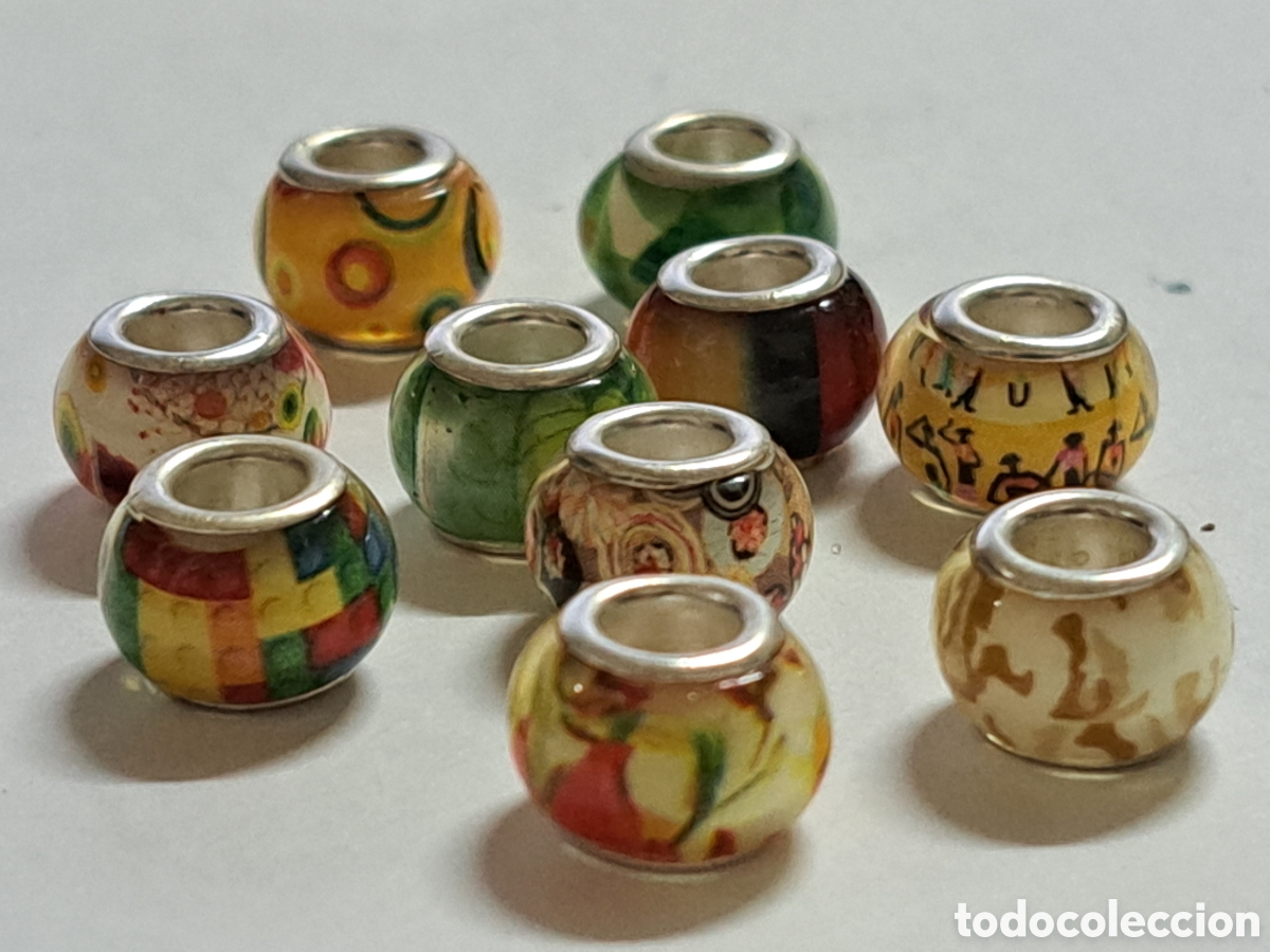 Joyeria: 10 cuentas de plata con cristal de murano - Foto 2