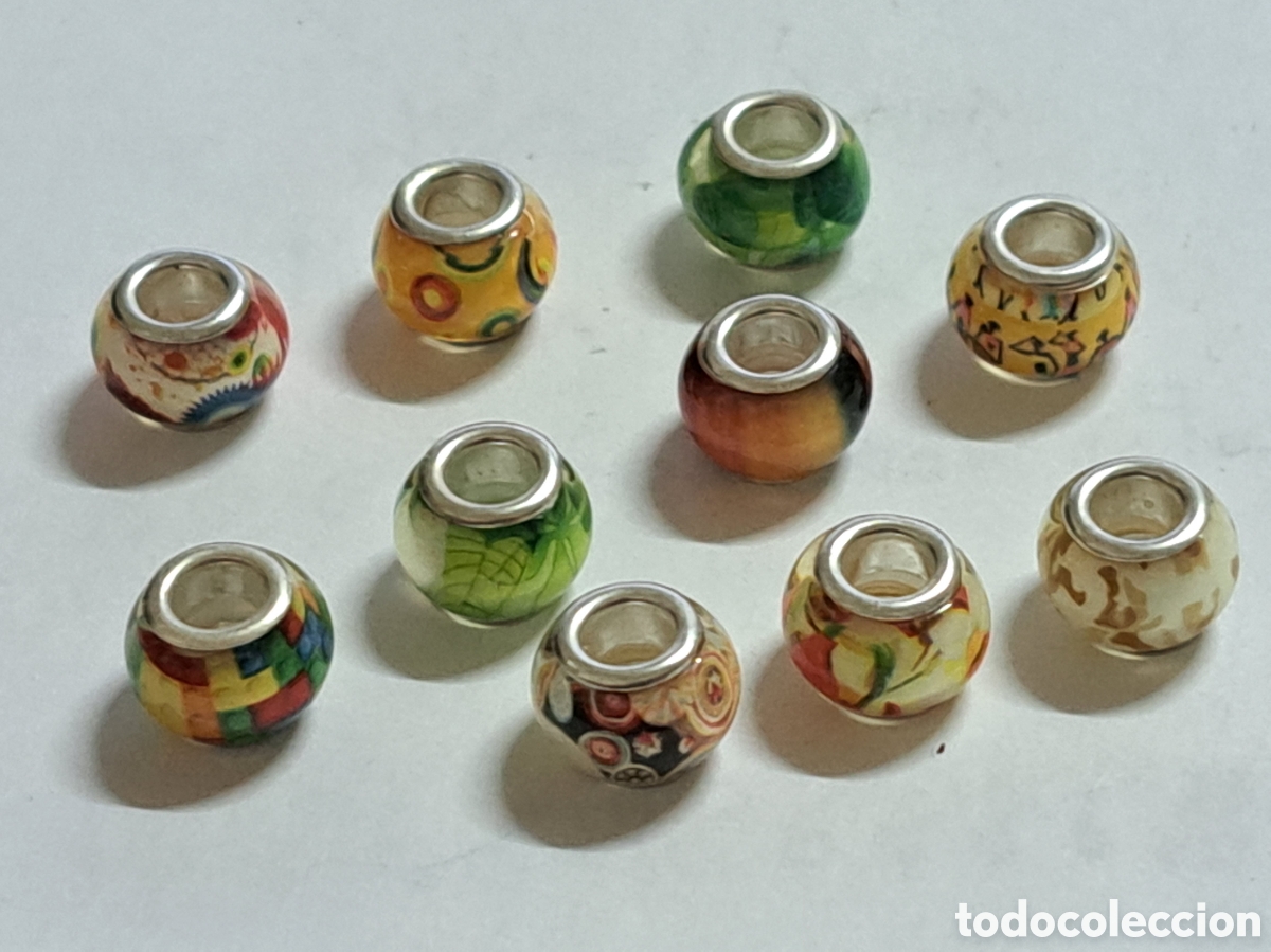 Joyeria: 10 cuentas de plata con cristal de murano - Foto 1