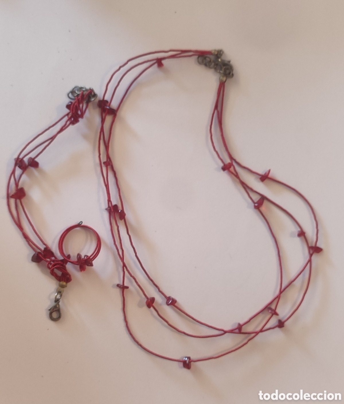 Joyeria: Conjunto collar ,pulsera y anillo piedras rojas - Foto 6