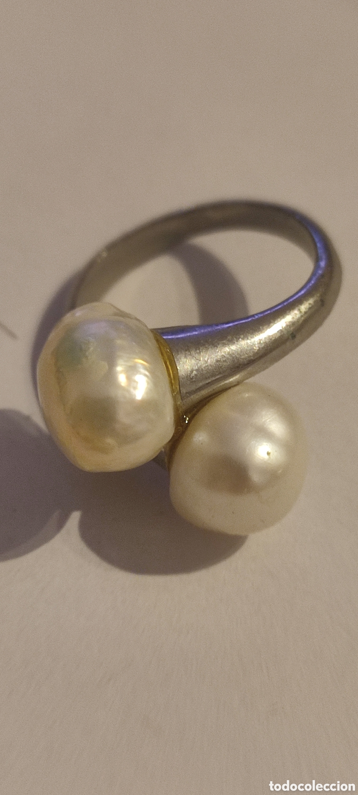 Joyeria: Anillo Plata 2 Perlas Ajustable - Foto 3