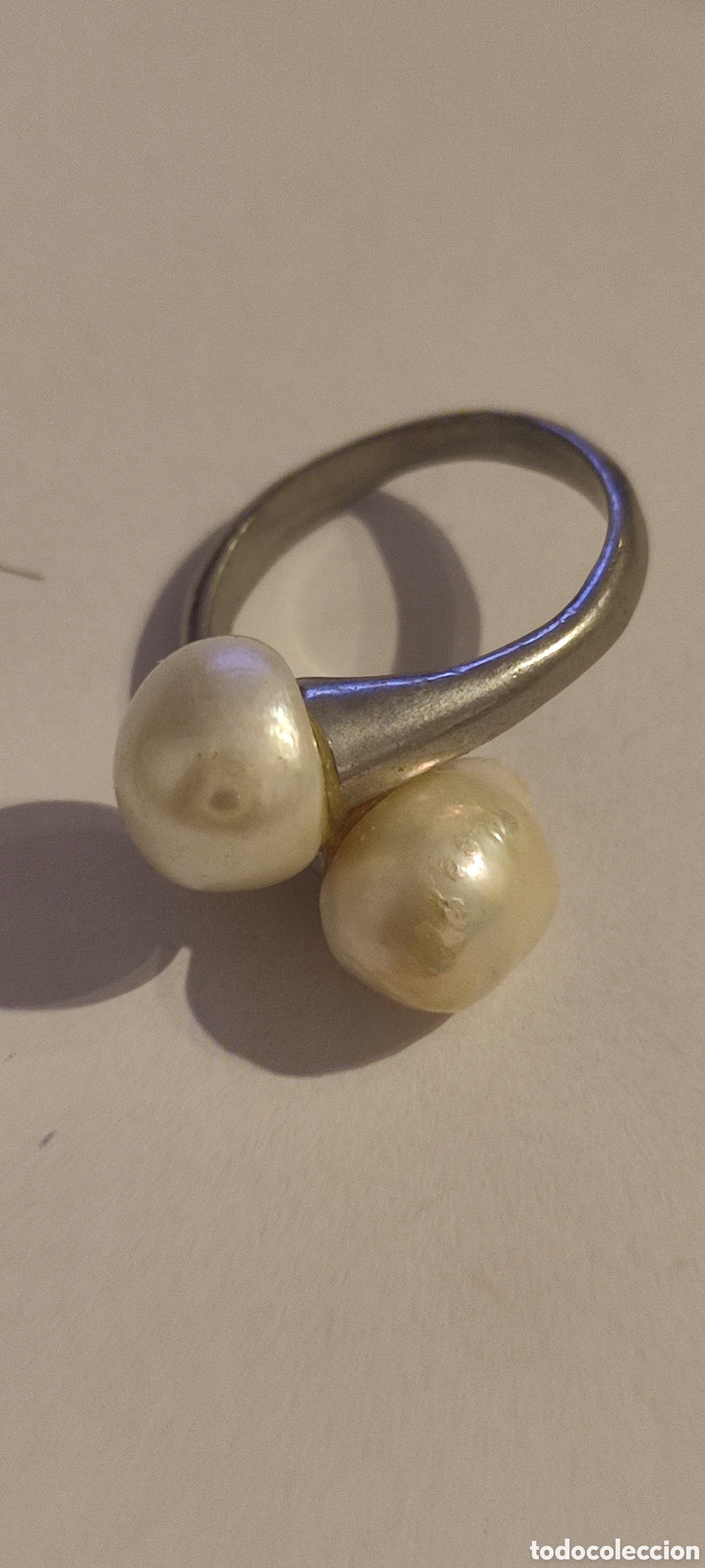 Joyeria: Anillo Plata 2 Perlas Ajustable - Foto 1