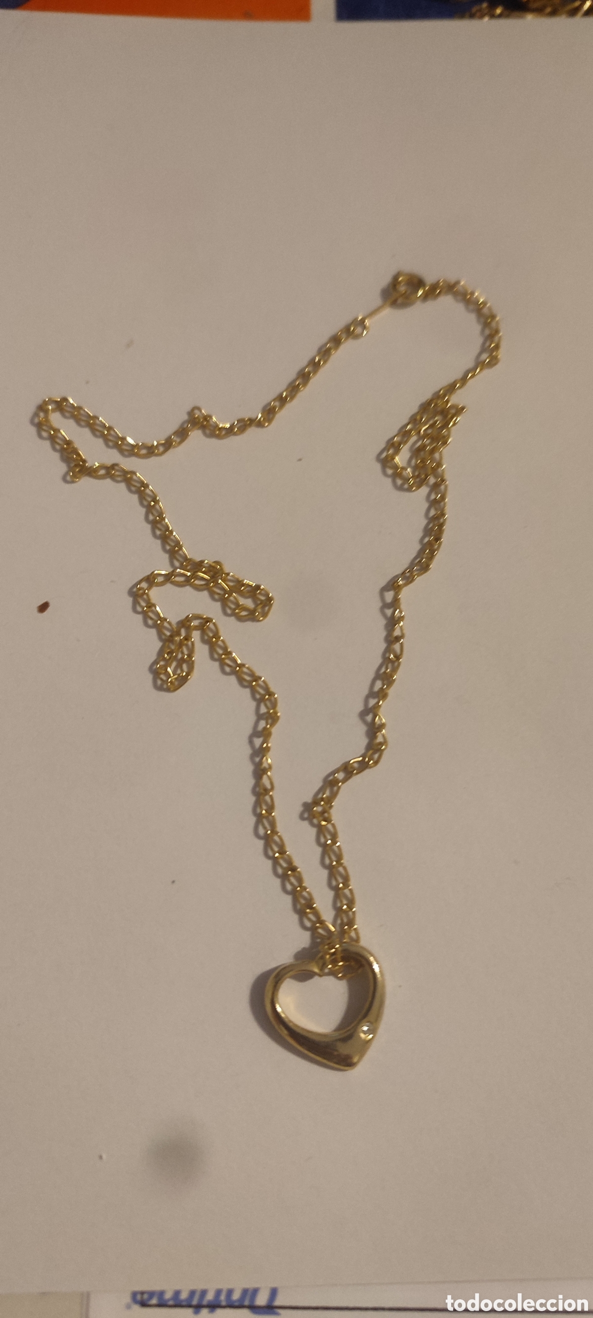 Joyeria: Collar Coraz&oacute;n Dorado con Piedra - Foto 1