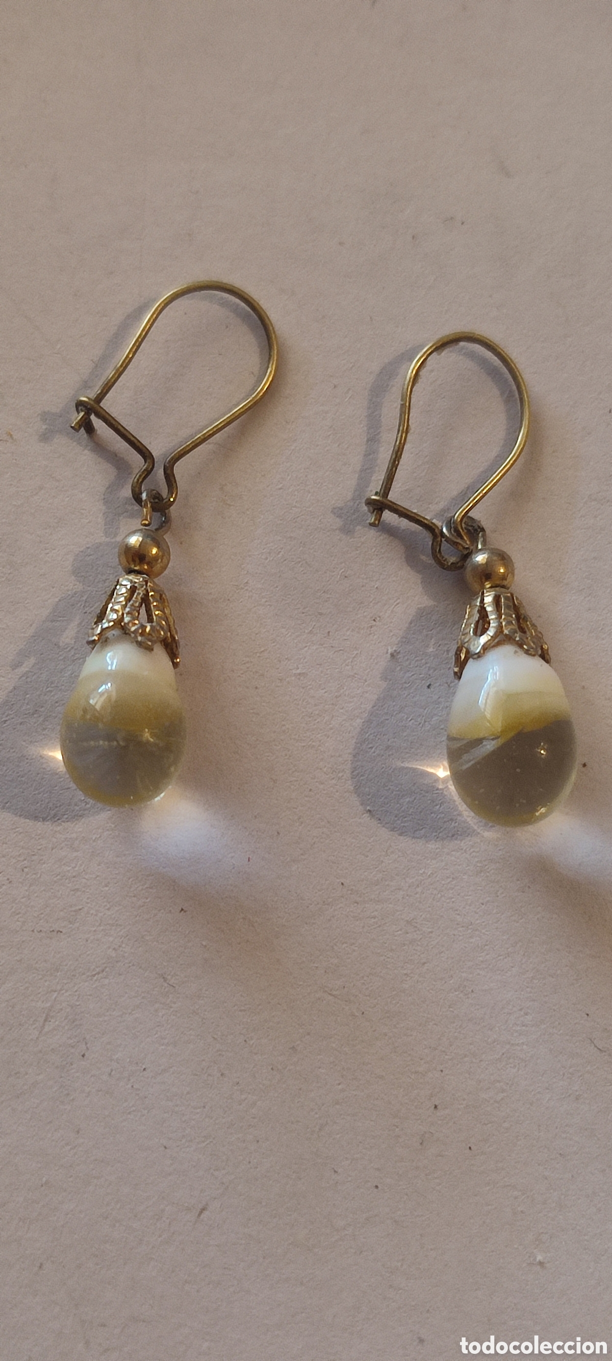Joyeria: Pendientes de cristal y oro - Foto 1
