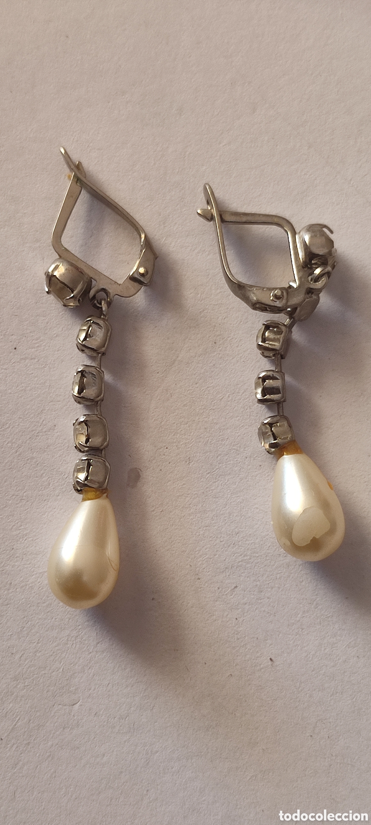Joyeria: Pendientes plateados con perlas - Foto 1