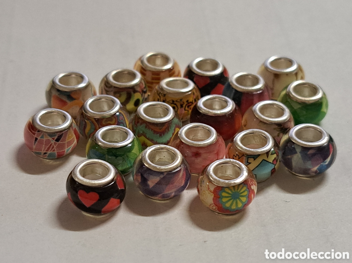 Joyeria: 20 cuentas de plata con cristal de murano - Foto 1