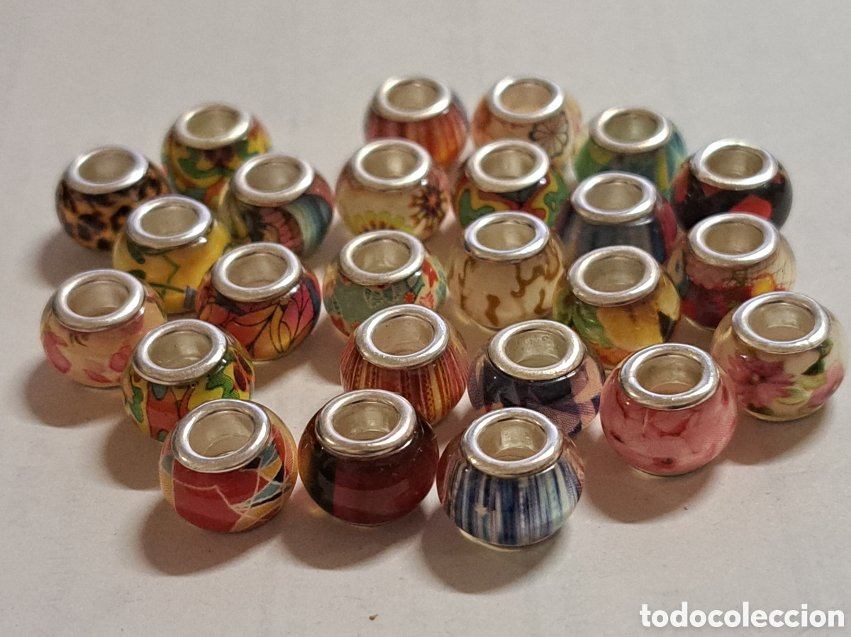 Joyeria: 25 cuentas de plata con cristal de murano - Foto 1