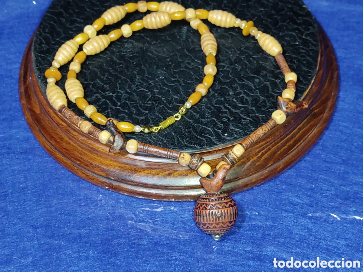 Joyeria: Collar &eacute;tnico de madera tallada. - Foto 1
