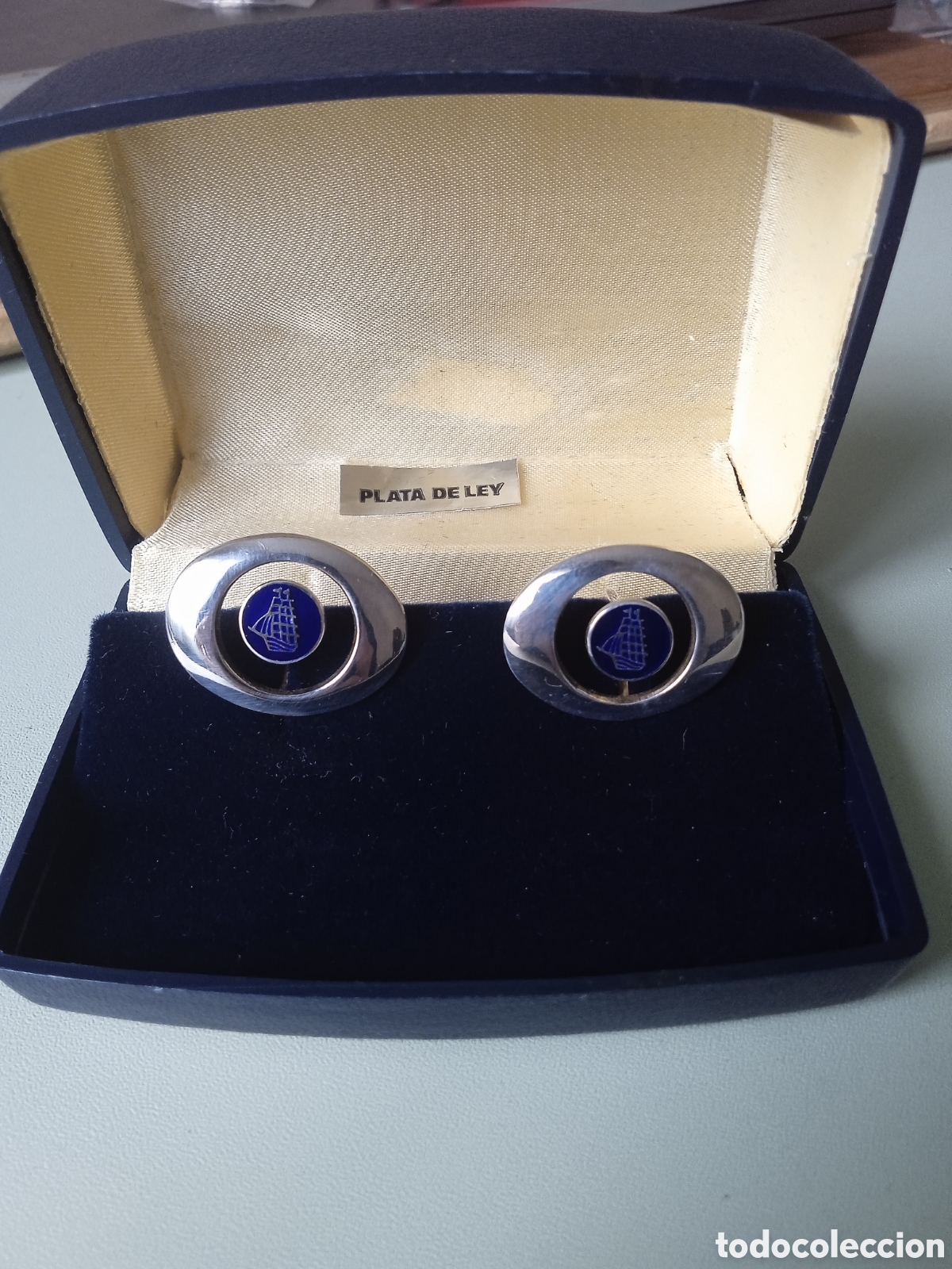 Joyeria: Antiguos gemelos de plata de ley - Foto 1
