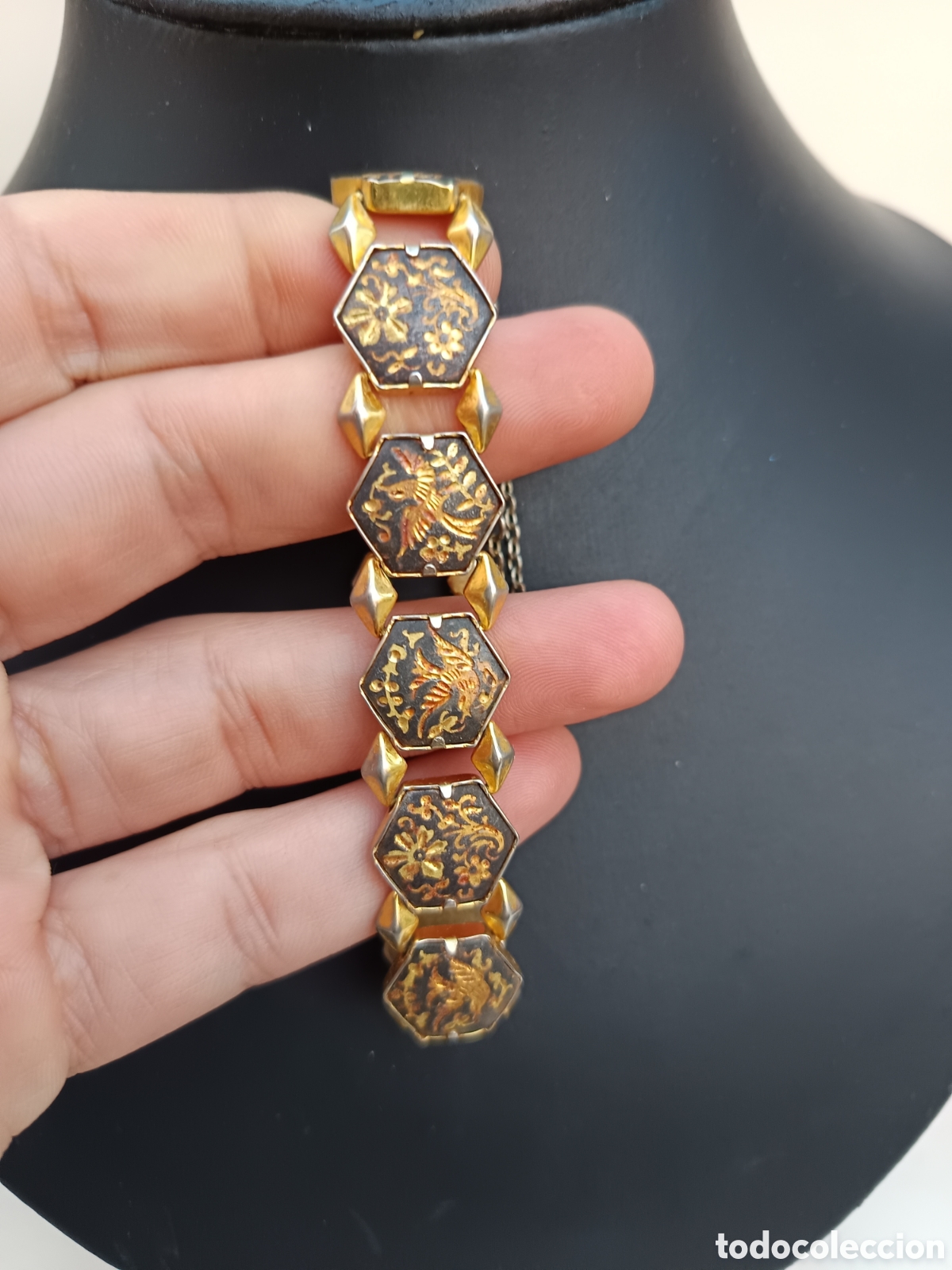 Joyeria: Pulsera de Toledo damasquinada en oro - Foto 2