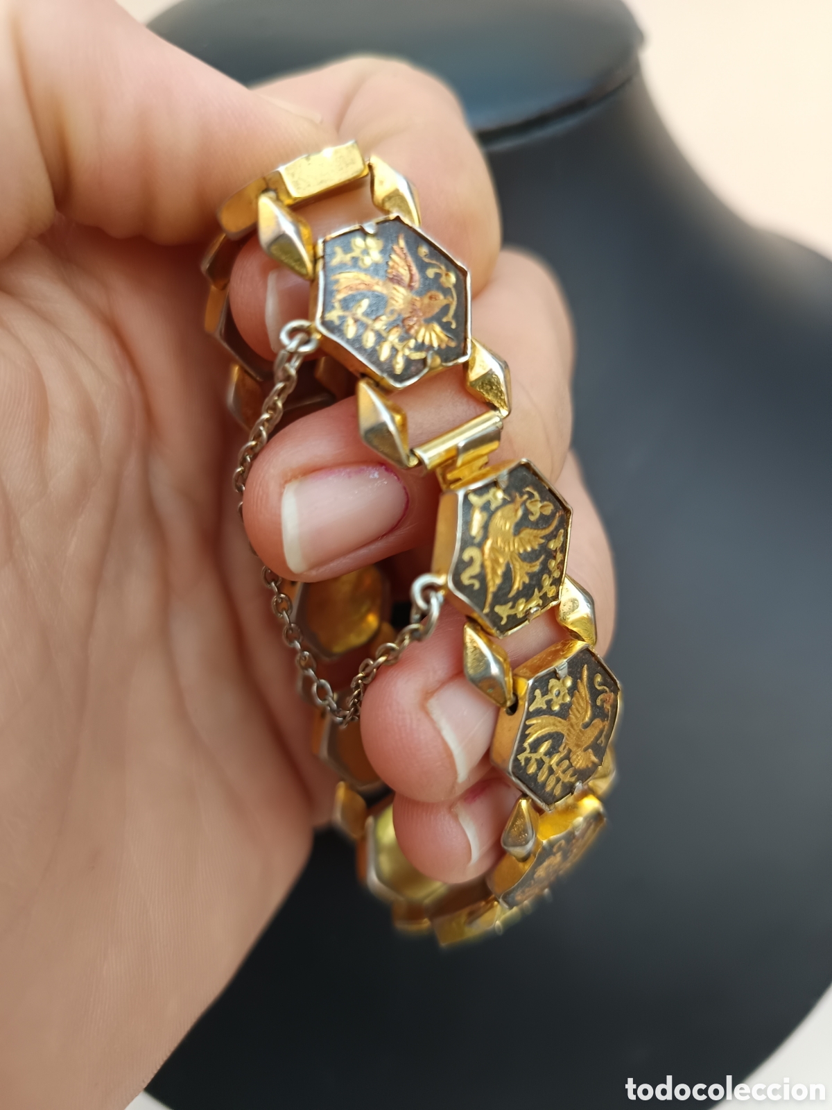 Joyeria: Pulsera de Toledo damasquinada en oro - Foto 3