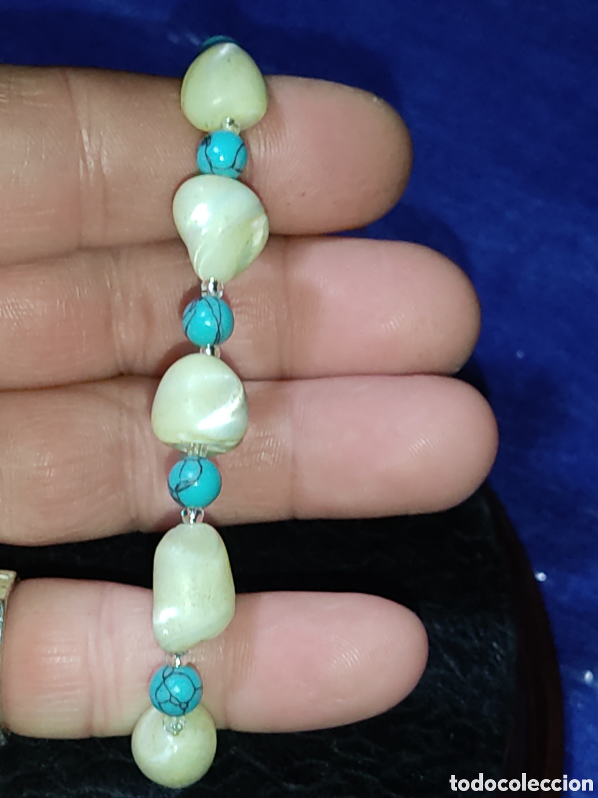 Joyeria: Pulsera de hermosas cuentas de n&aacute;car y turquesa. - Foto 3