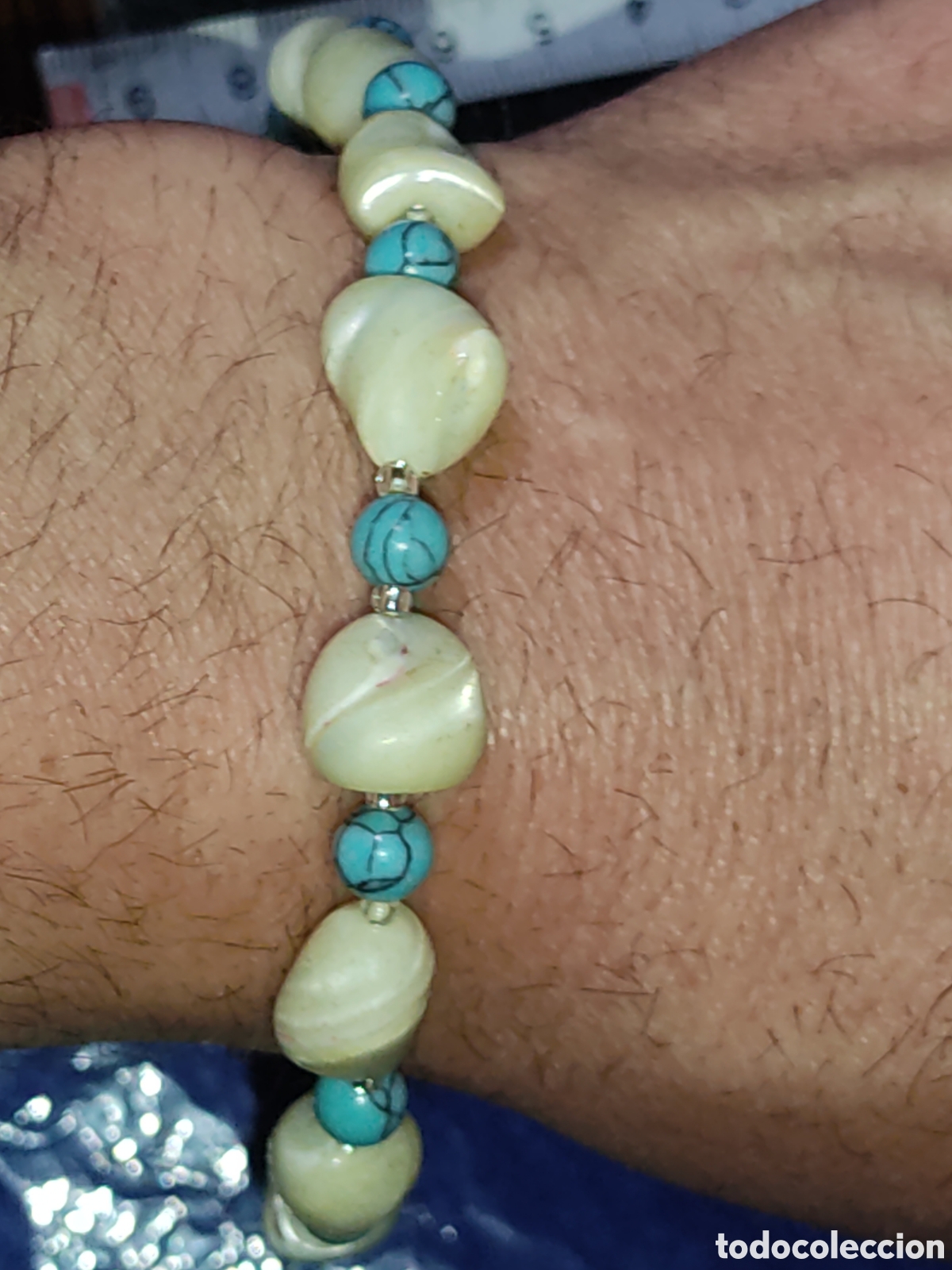 Joyeria: Pulsera de hermosas cuentas de n&aacute;car y turquesa. - Foto 6