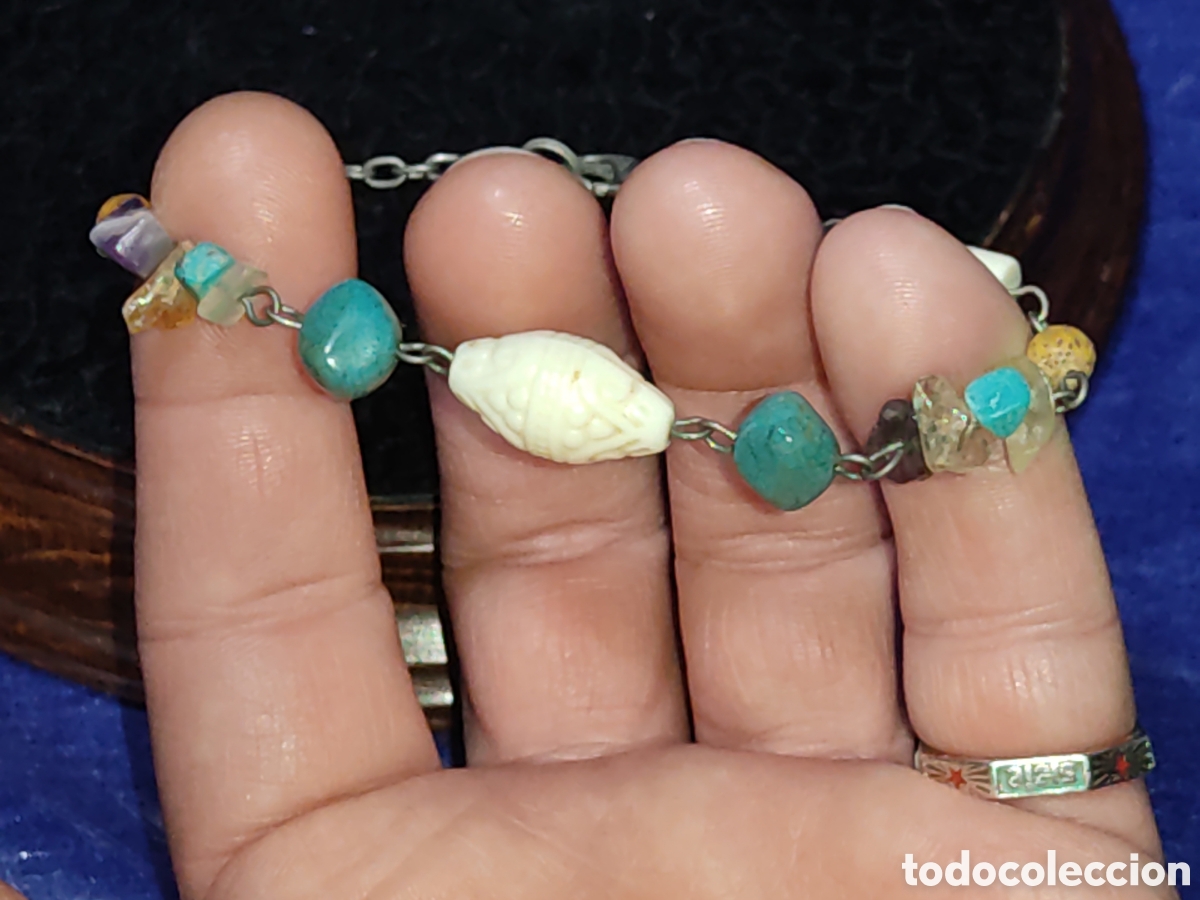 Joyeria: Antigua Pulsera de piedras. - Foto 4