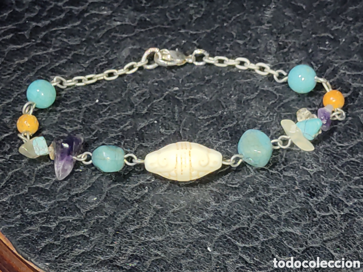 Joyeria: Antigua pulsera de piedras. - Foto 2