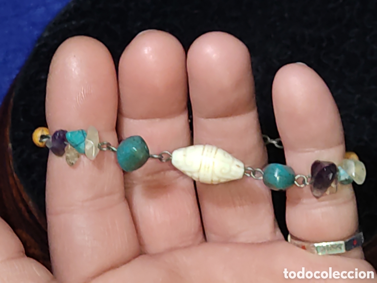 Joyeria: Antigua pulsera de piedras. - Foto 5