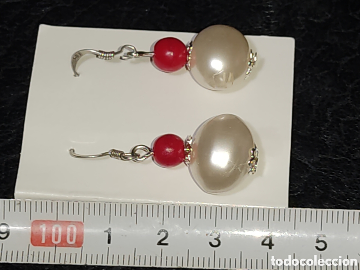 Joyeria: Pendientes de perlas pera y coral rojo. *R* - Foto 4