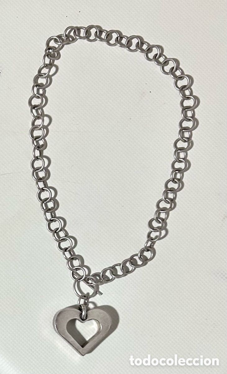 Joyeria: Collar vintage de forma de coraz&oacute;n , plata mexicana - Foto 4