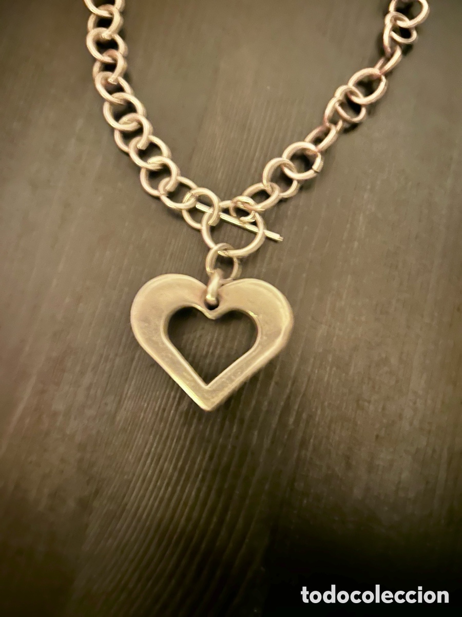 Joyeria: Collar vintage de forma de coraz&oacute;n , plata mexicana - Foto 2