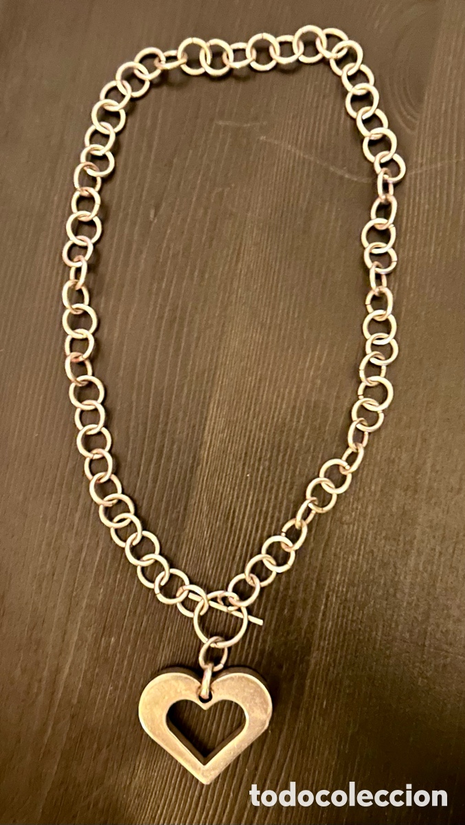 Joyeria: Collar vintage de forma de coraz&oacute;n , plata mexicana - Foto 5