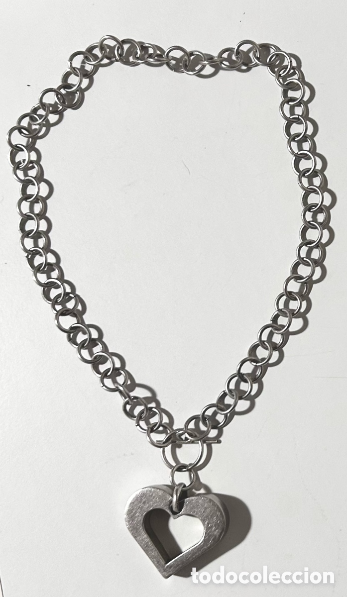 Joyeria: Collar vintage de forma de coraz&oacute;n , plata mexicana - Foto 3