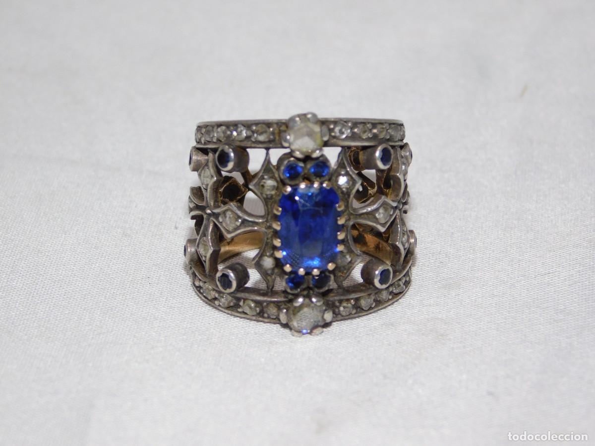 Joyeria: ANILLO DE PLATA Y ORO - DIAMANTES Y ZAFIROS - Foto 3