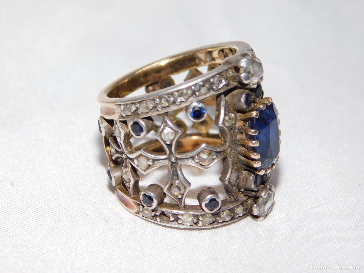 Joyeria: ANILLO DE PLATA Y ORO - DIAMANTES Y ZAFIROS - Foto 4