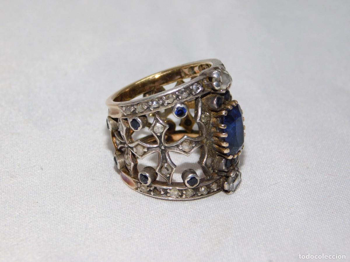 Joyeria: ANILLO DE PLATA Y ORO - DIAMANTES Y ZAFIROS - Foto 5