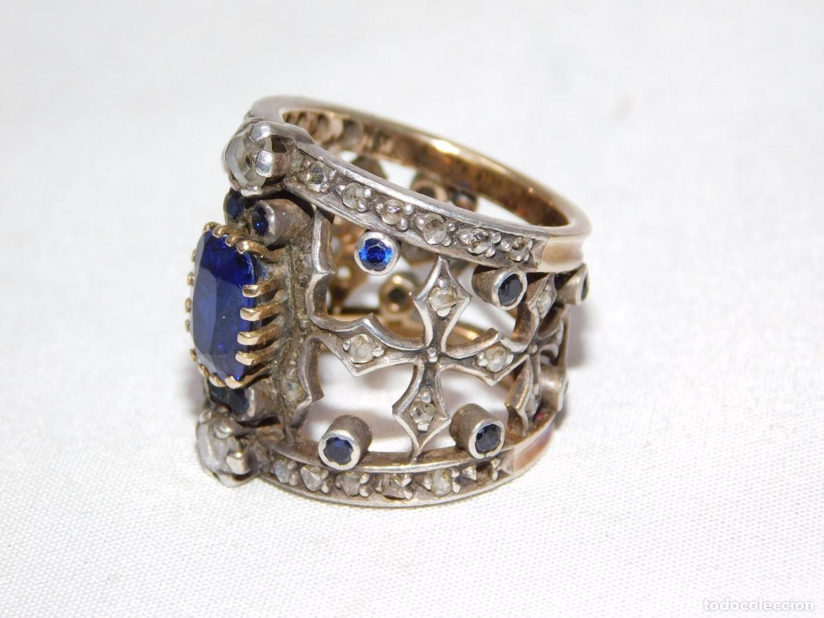 Joyeria: ANILLO DE PLATA Y ORO - DIAMANTES Y ZAFIROS - Foto 6