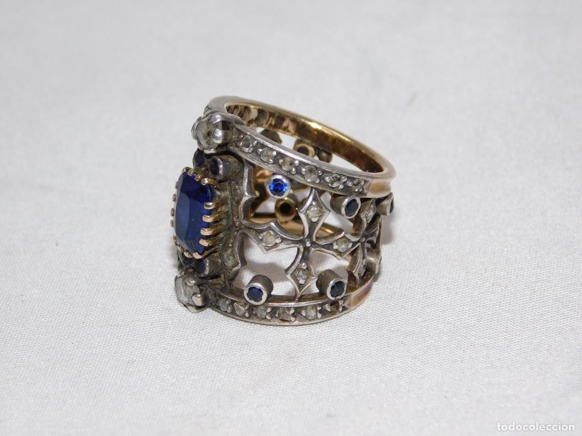 Joyeria: ANILLO DE PLATA Y ORO - DIAMANTES Y ZAFIROS - Foto 7