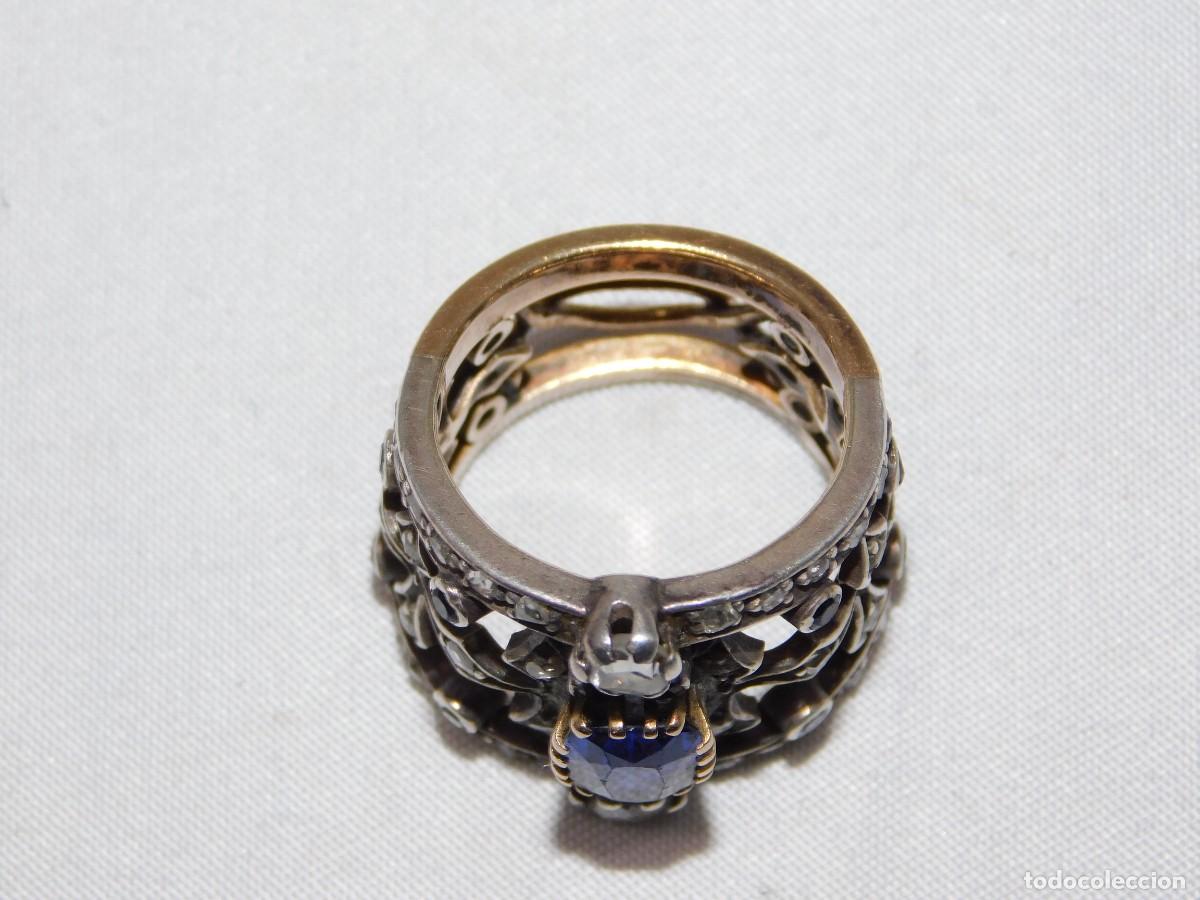 Joyeria: ANILLO DE PLATA Y ORO - DIAMANTES Y ZAFIROS - Foto 8