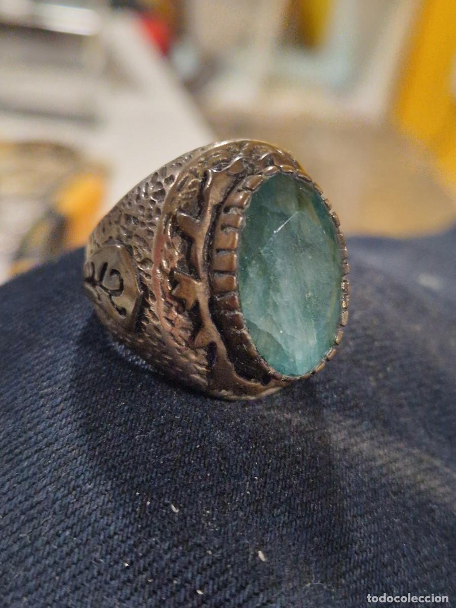 Joyeria: Anillo de plata con piedra preciosa verde. - Foto 1