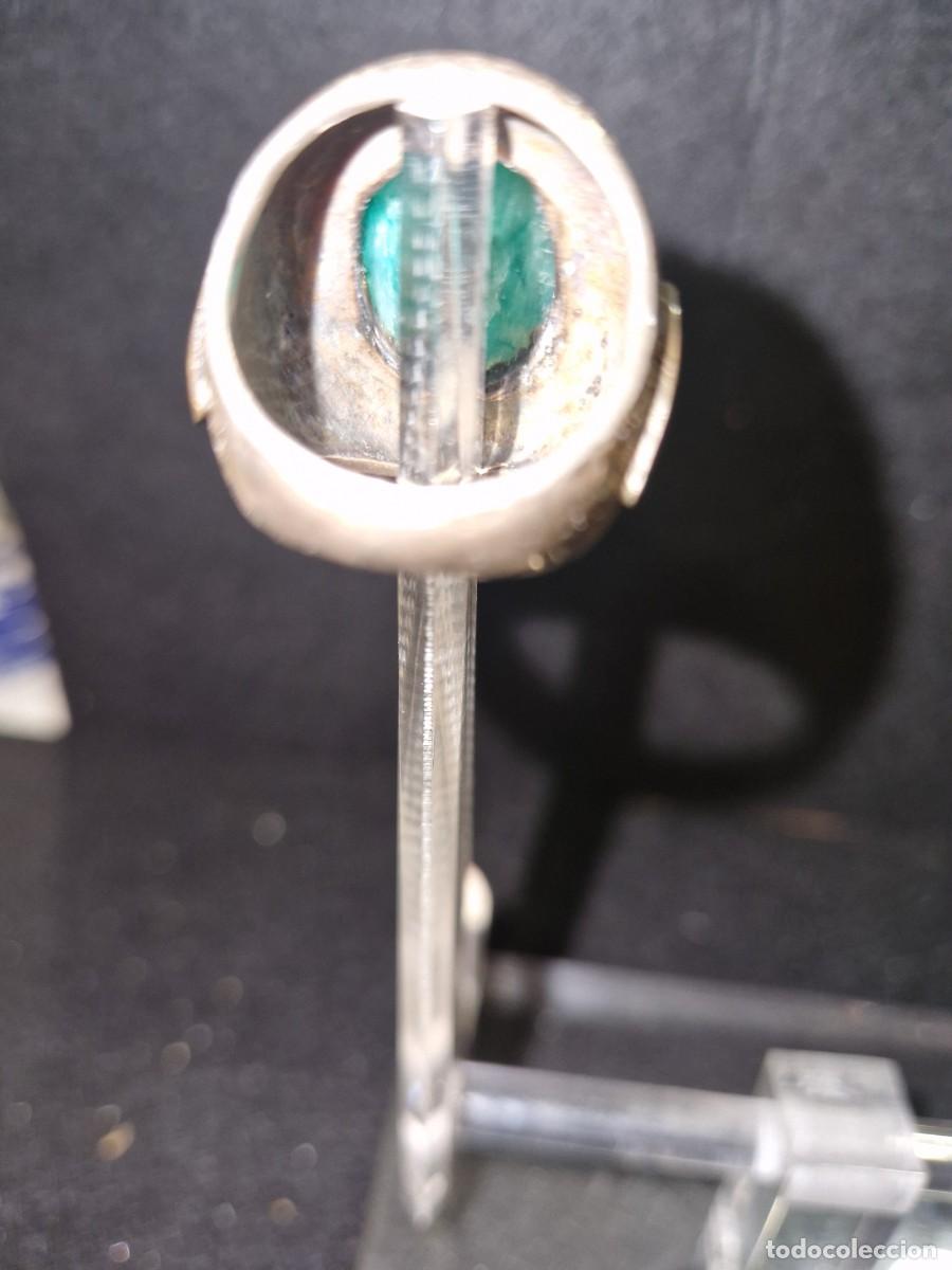 Joyeria: Anillo de plata con piedra preciosa verde. - Foto 7