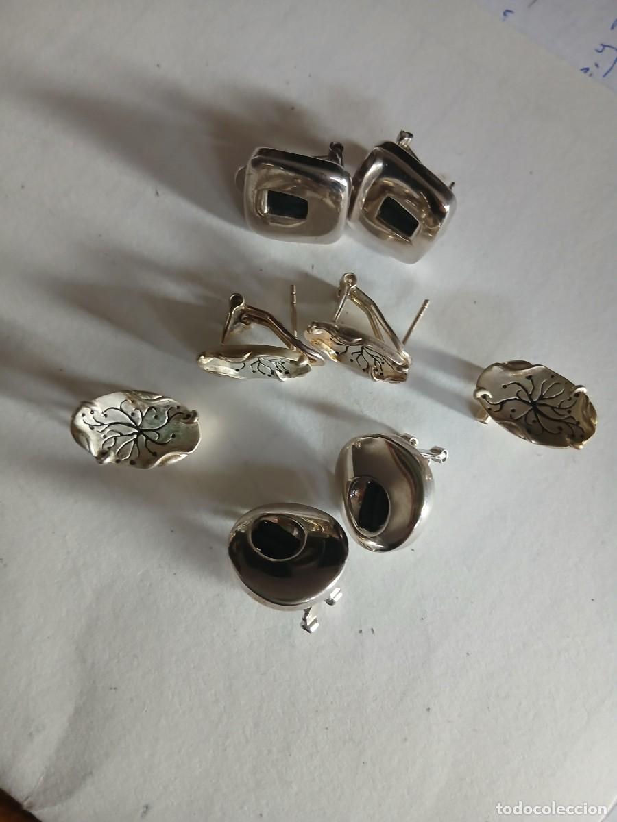 Joyeria: 4 conjuntos de pendientes de plata 1 ley - Foto 1
