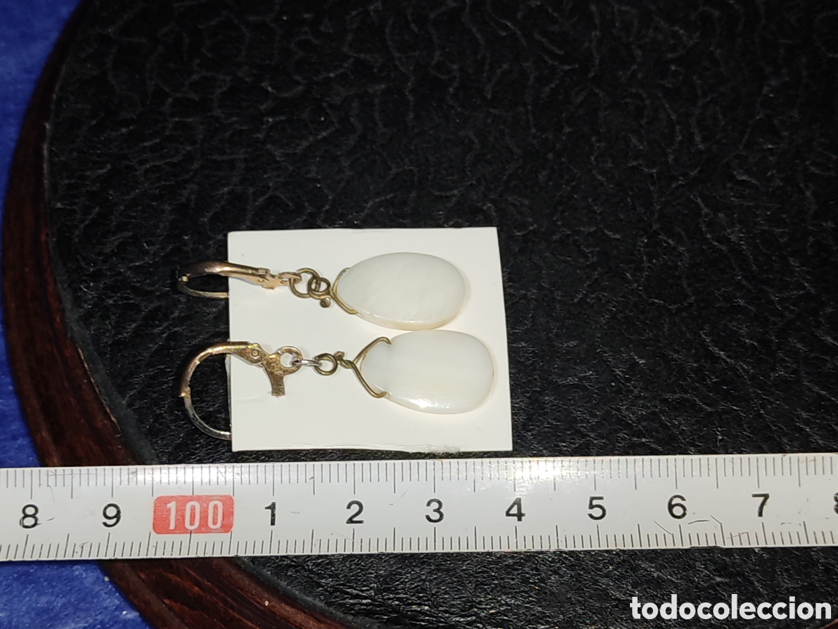 Joyeria: Pendientes l&aacute;grima de n&aacute;car.Vintage. - Foto 3