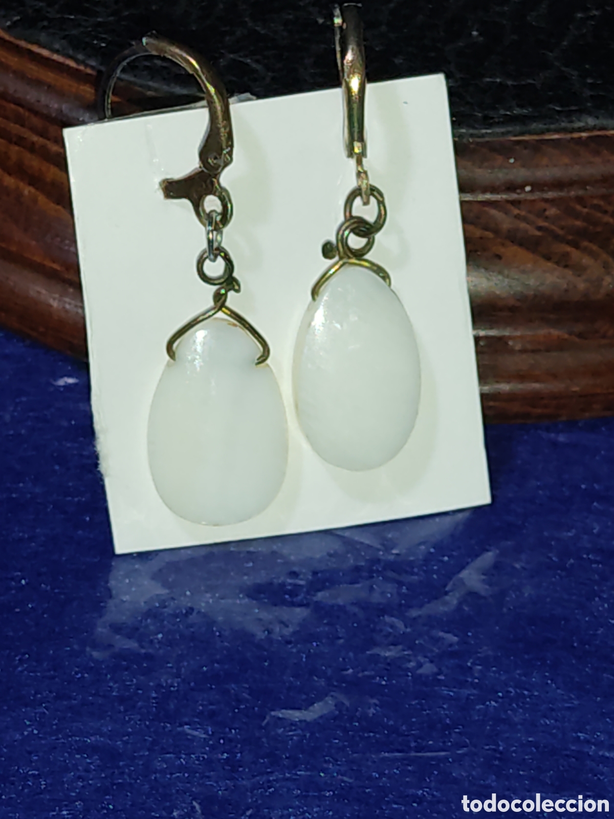 Joyeria: Pendientes l&aacute;grima de n&aacute;car.Vintage. - Foto 1