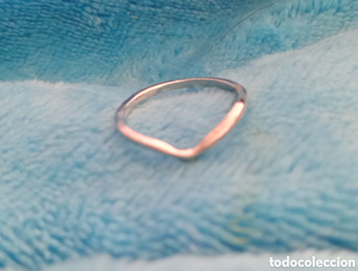 Joyeria: Original anillo plateado con curva triangular 16mm di&aacute;m. Muy bonito - Foto 2