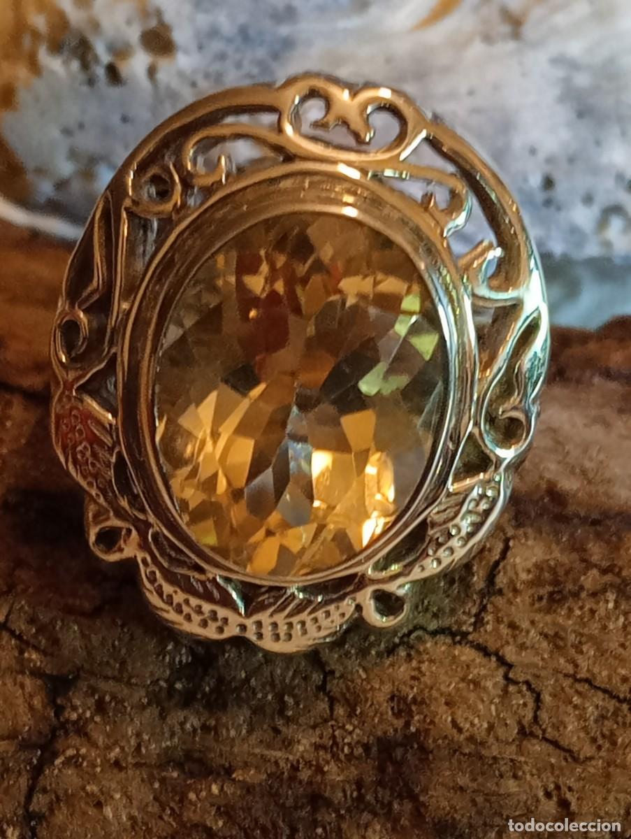 Joyeria: IMPONENTE ANILLO CON PLATA MACIZA LABRADA Y CITRINO REAL (SIN USAR) - Foto 1
