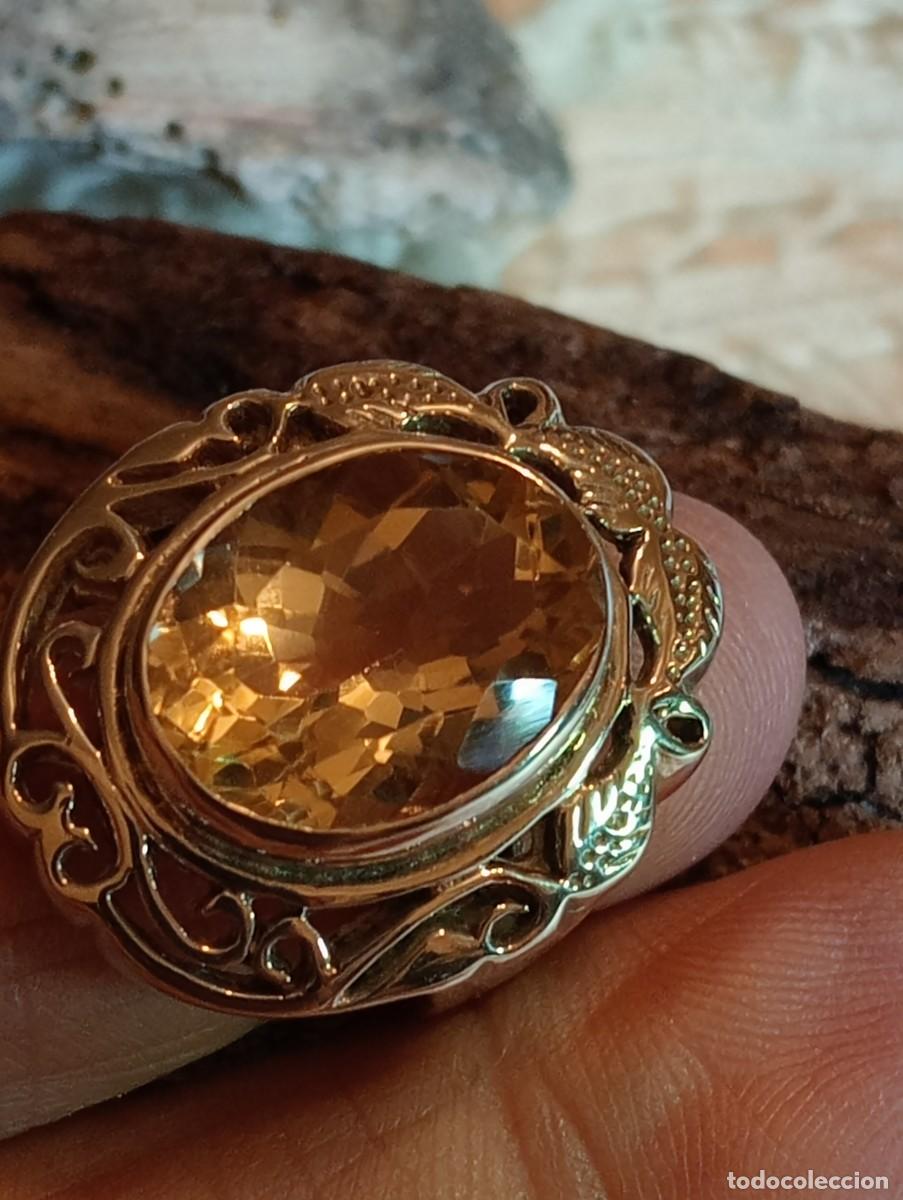 Joyeria: IMPONENTE ANILLO CON PLATA MACIZA LABRADA Y CITRINO REAL (SIN USAR) - Foto 4