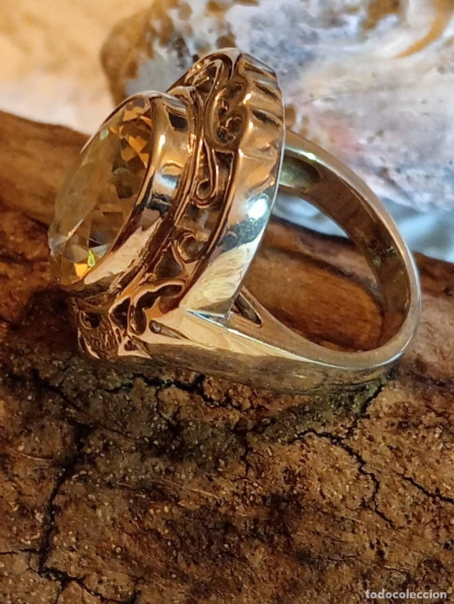 Joyeria: IMPONENTE ANILLO CON PLATA MACIZA LABRADA Y CITRINO REAL (SIN USAR) - Foto 6
