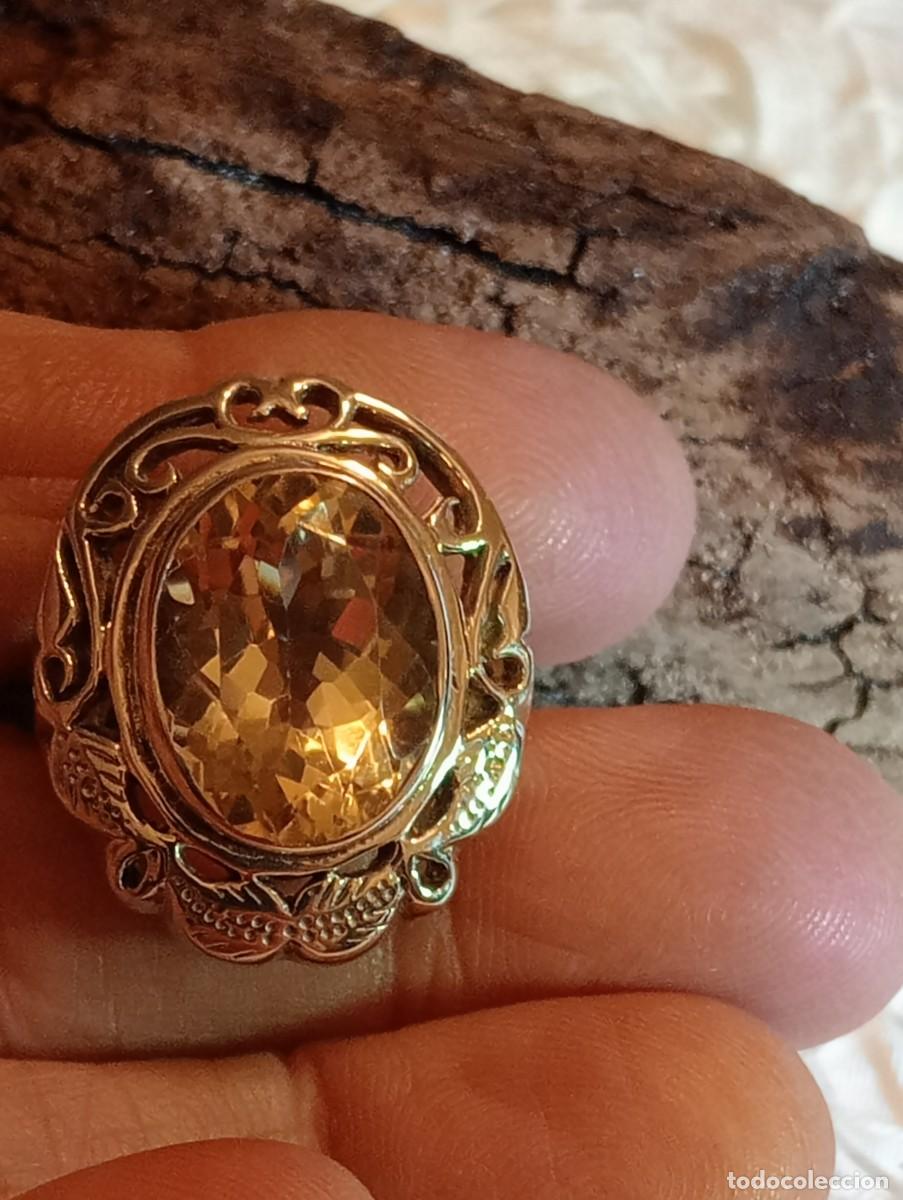 Joyeria: IMPONENTE ANILLO CON PLATA MACIZA LABRADA Y CITRINO REAL (SIN USAR) - Foto 7